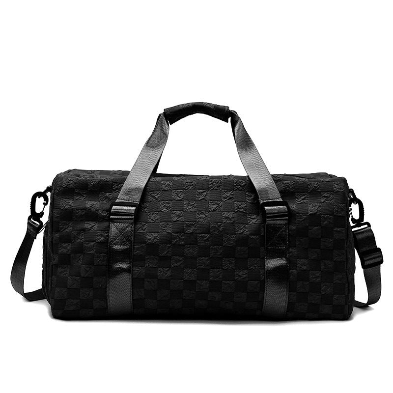 Fashion Plaid Workout Travel Bag Large Capacity Dry Wet Separation