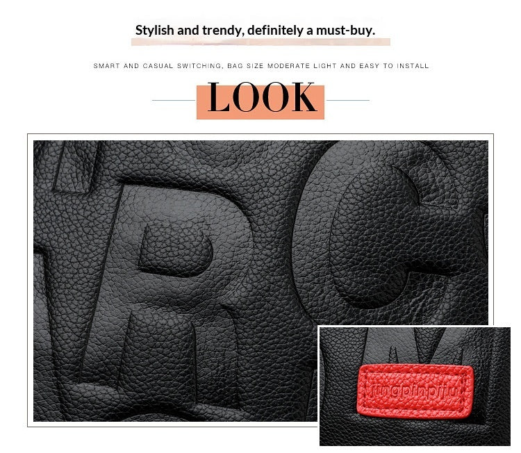 Trendy Tote Handbag Chic Letter Embossing Womens