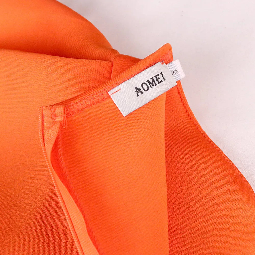 High Waist Irregular Elegant V-neck Flounce Dress