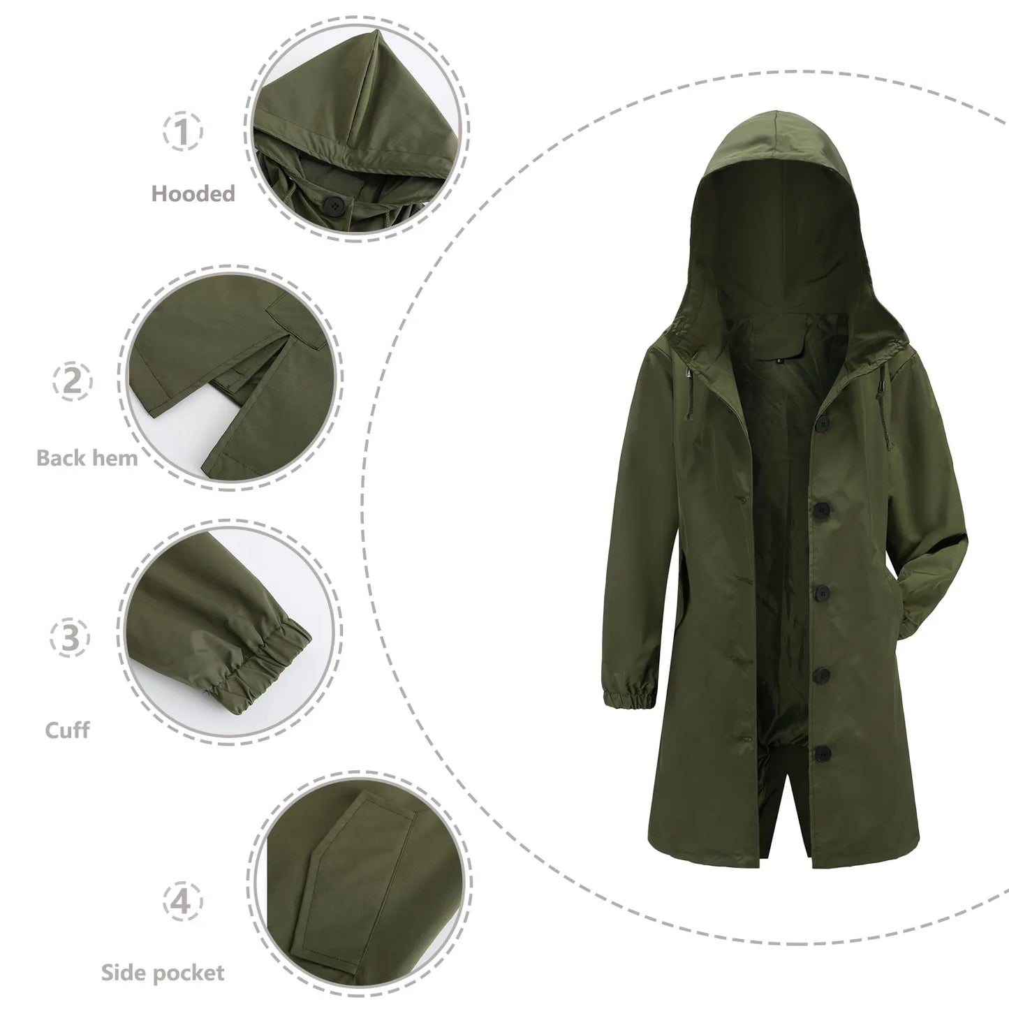 Waterproof Anorak Women's Casual Long Coat