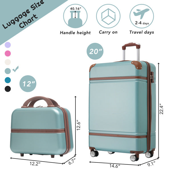 20-inch Hard-shell Suitcase With Cosmetic Bag- FREE USA SHIPPING