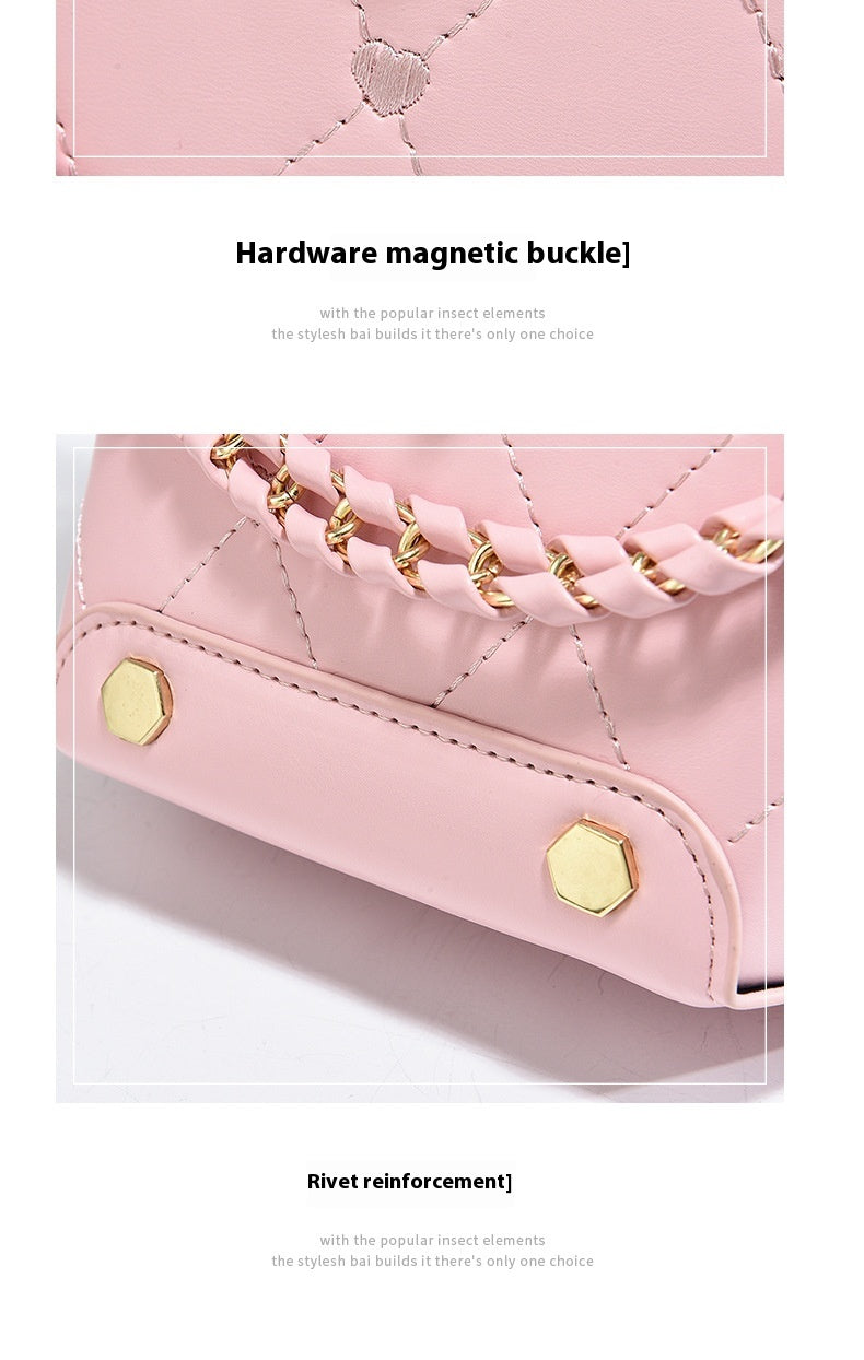 New Stylish Good Texture  All-matching Western Style Pearl Chain Small Shoulder Bag