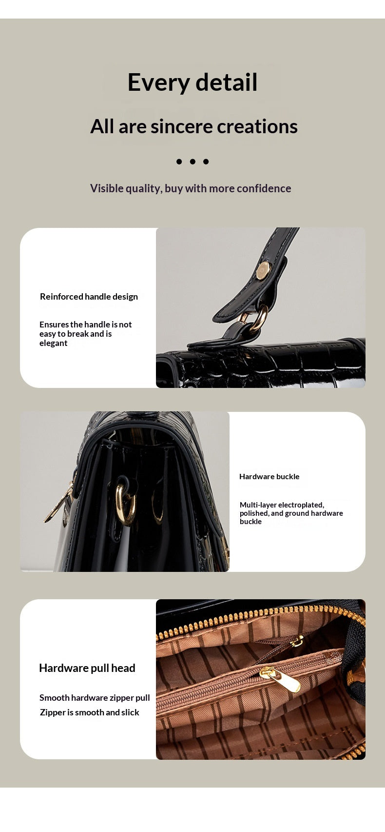 Sleek Stone-patterned Patent Leather Crossbody Bag