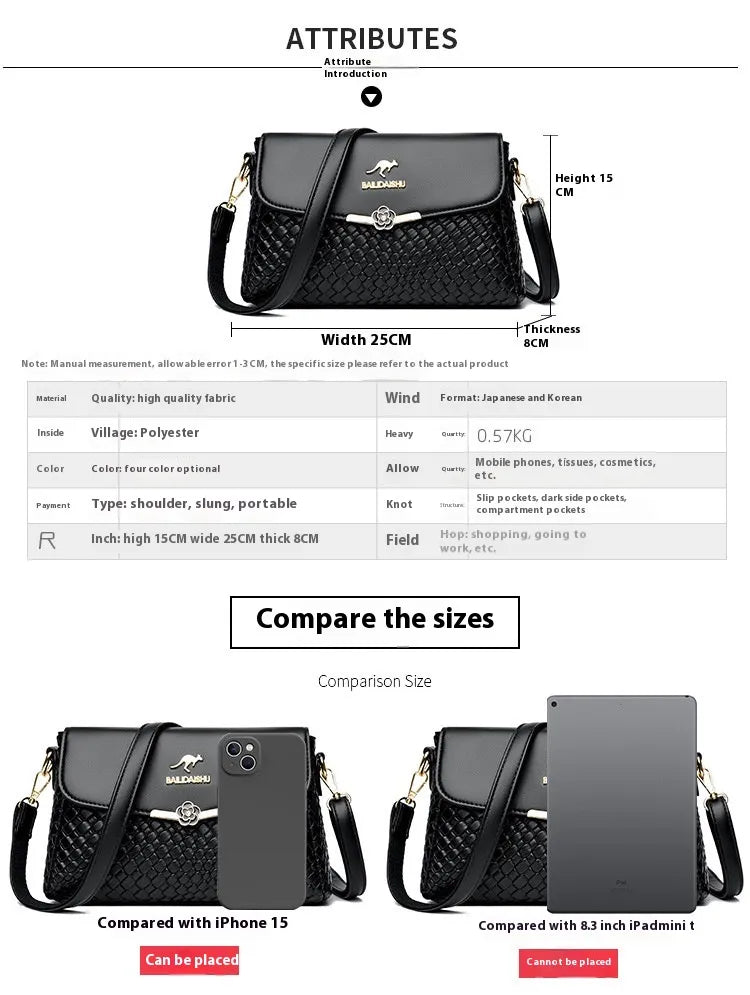 Fashion Lady Mom Large Capacity Rhombus Crossbody Bag