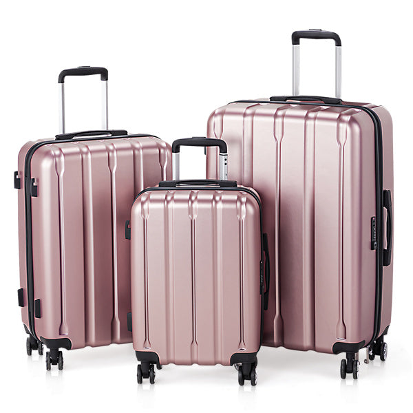 Three In One Set Of Vertical Striped Suitcase- FREE USA SHIPPING