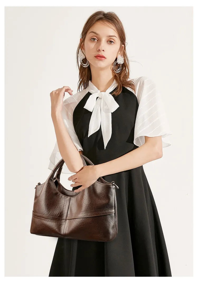 Soft Leather Handbag Women's Lightweight And Large Capacity Crossbody Bag