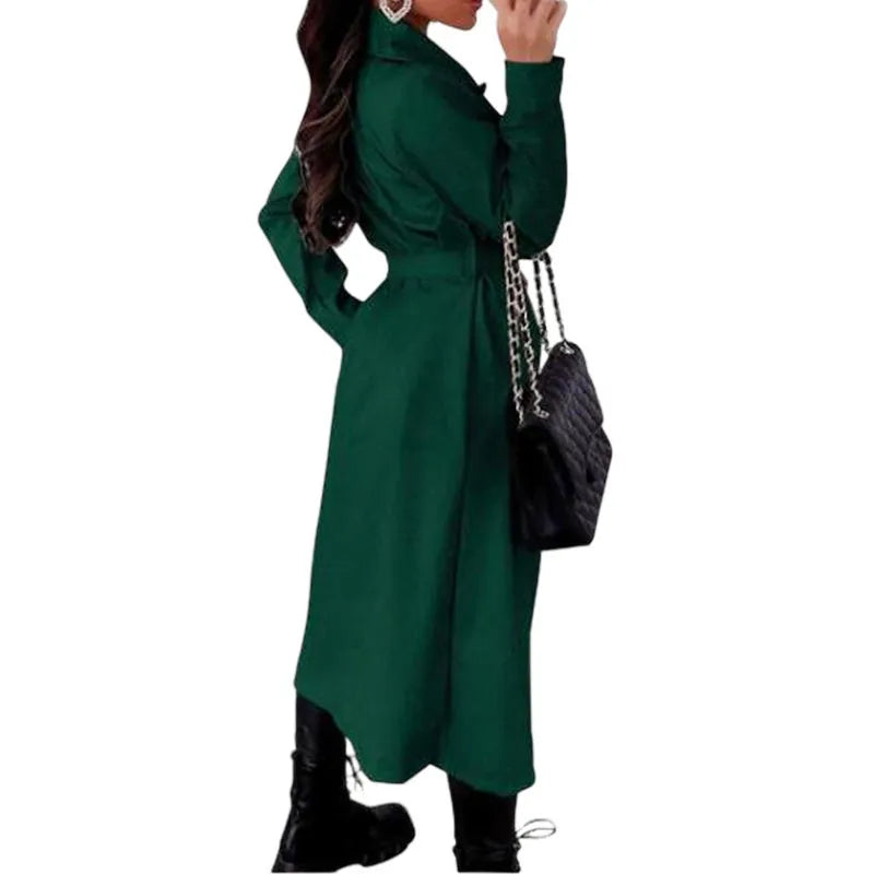 Women's Coat Plus Size Trench Coat Tie-front Top