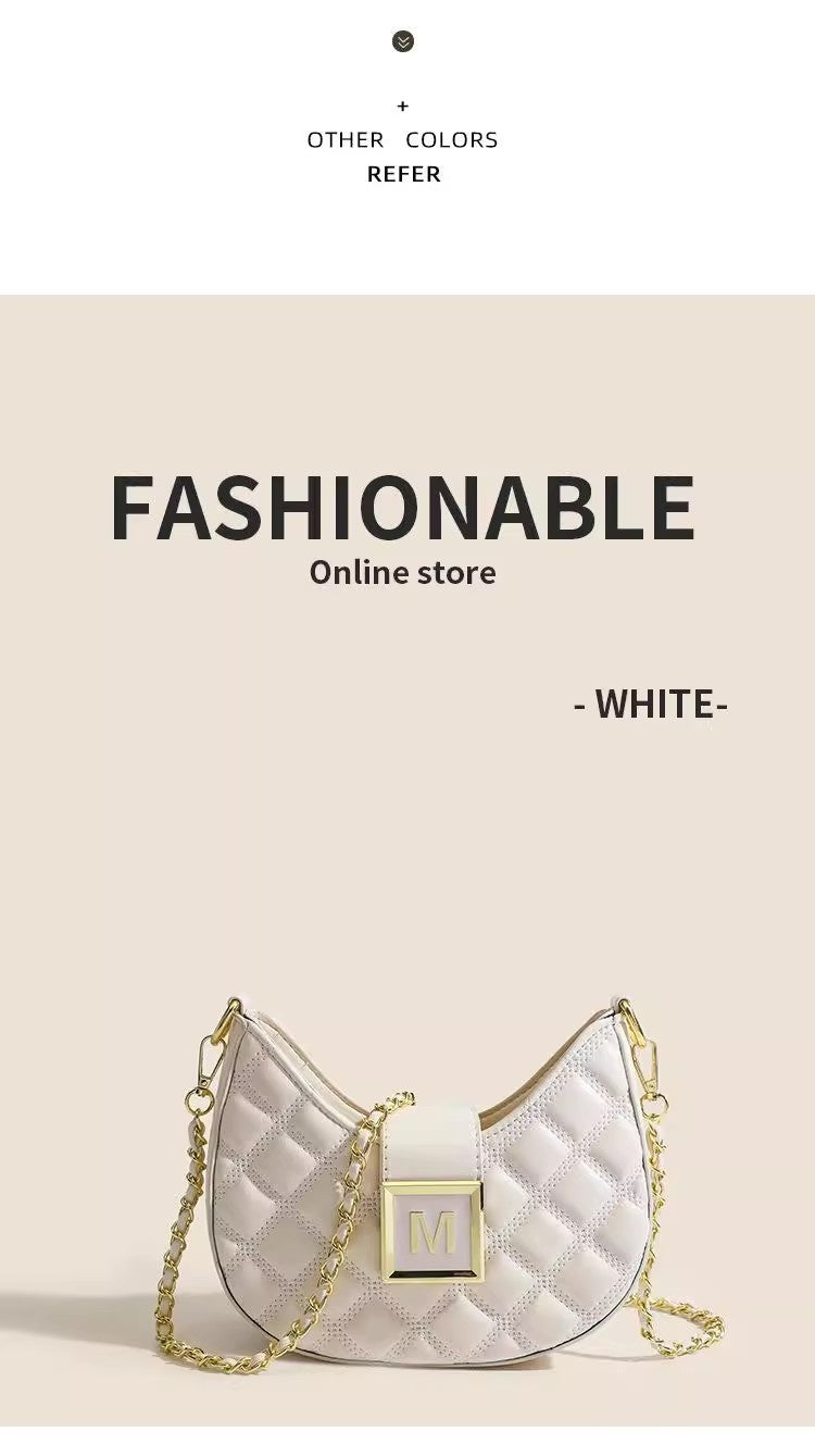 High-end New Fashion Rhombus Single Shoulder Underarm All-match Niche Texture Chain Messenger Bag