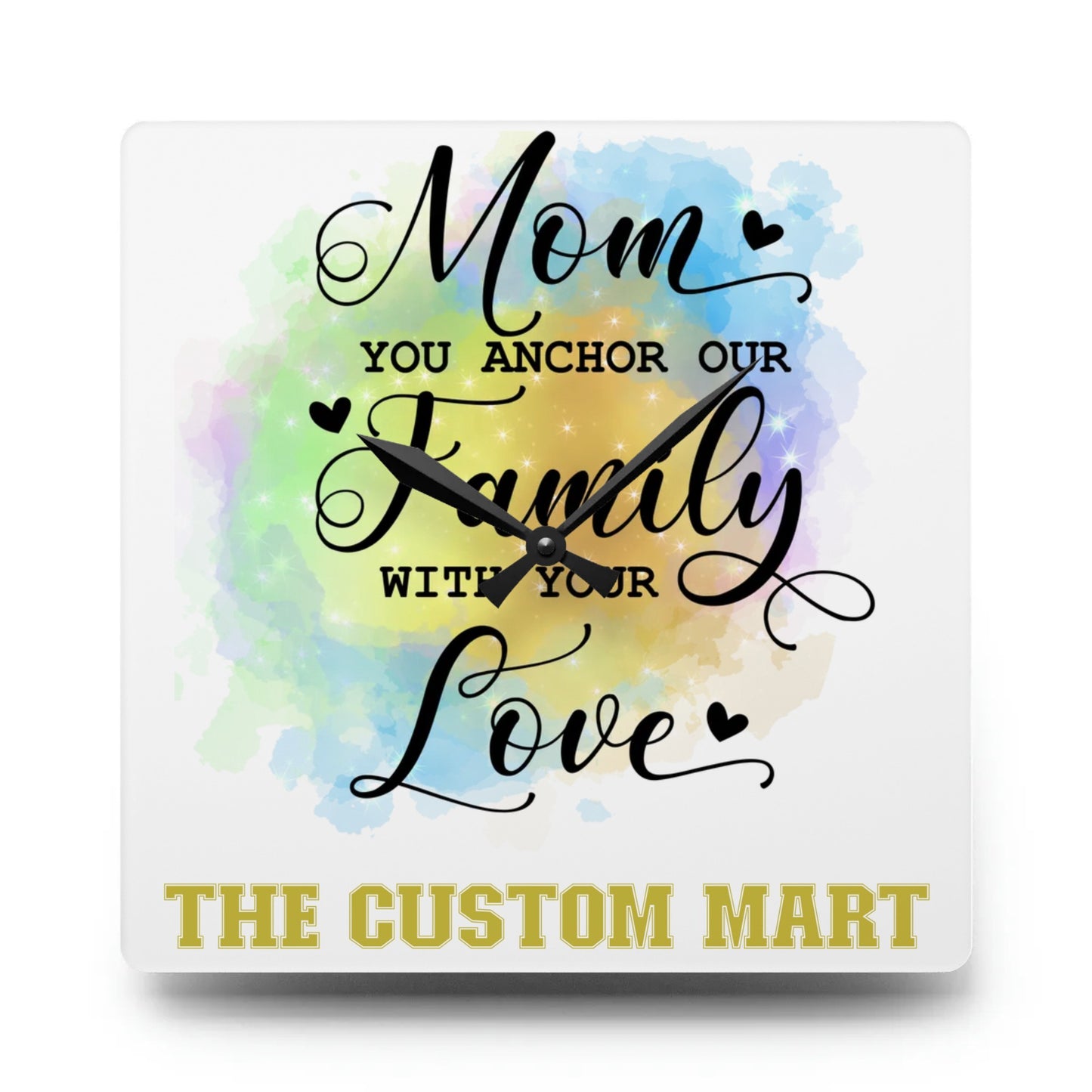 Acrylic Wall Clock- Personalize Gift With Mother's Day Messages