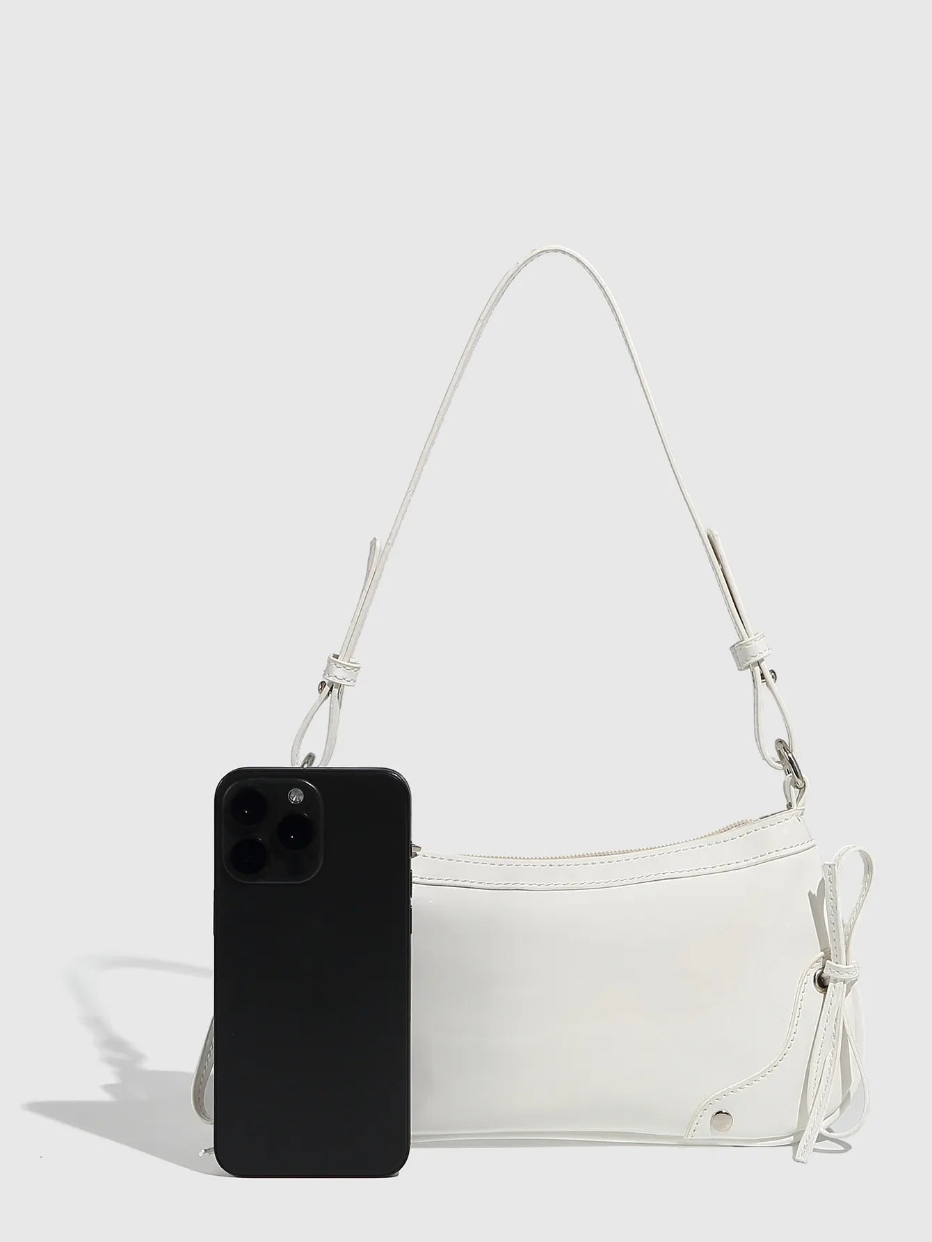 Solid Color Underarm Bag Shoulder Bag Double Bow Small Square Bag