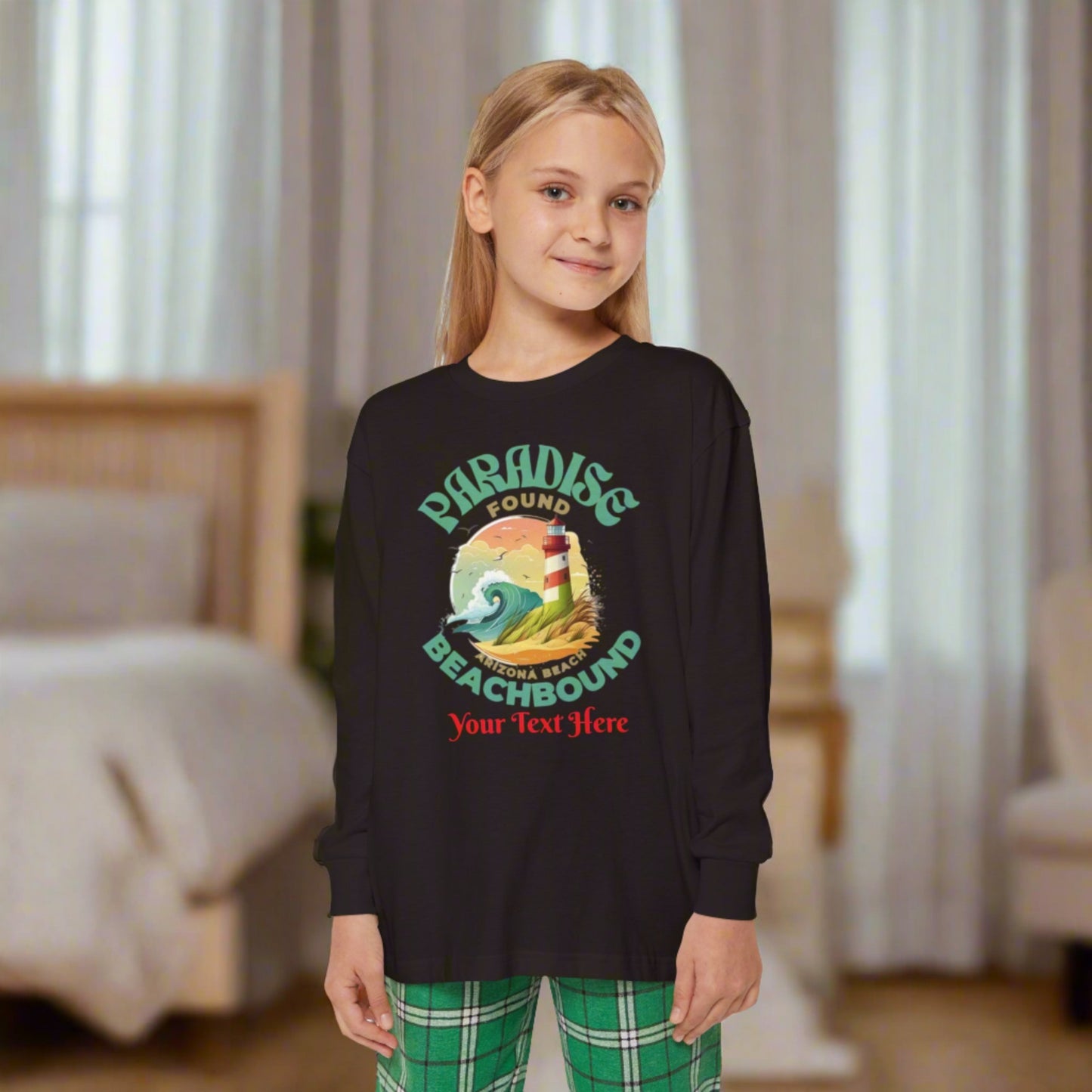 Youth Long Sleeve Holiday Outfit Set - Personalize With Beach Themes