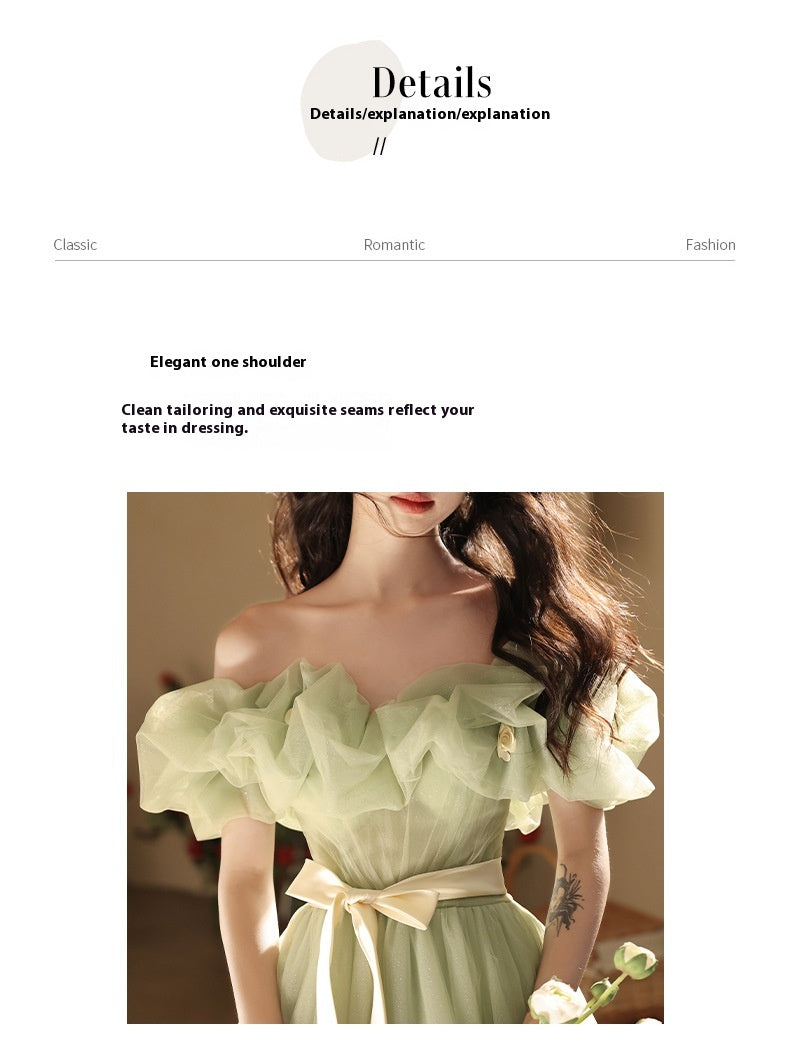 Off-shoulder Evening High-end Affordable Luxury Niche Dress