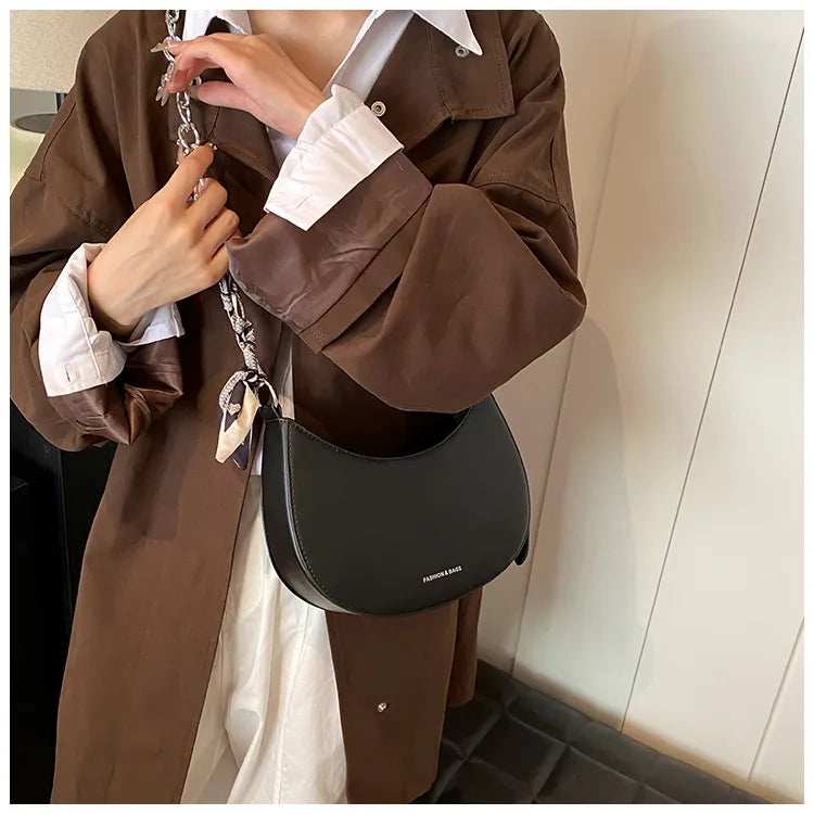 Simple All-match Retro Fashion Shoulder Trendy Small Saddle Bag