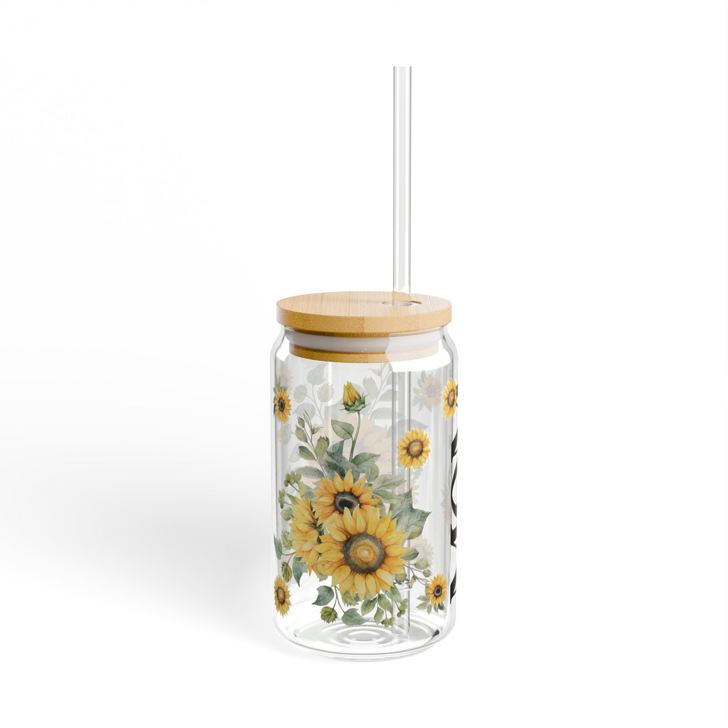 Sipper Glass, 16oz - Personalize With Floral MOM Designs