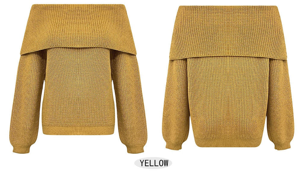 Loose Off Shoulder Pullover Top Sweater