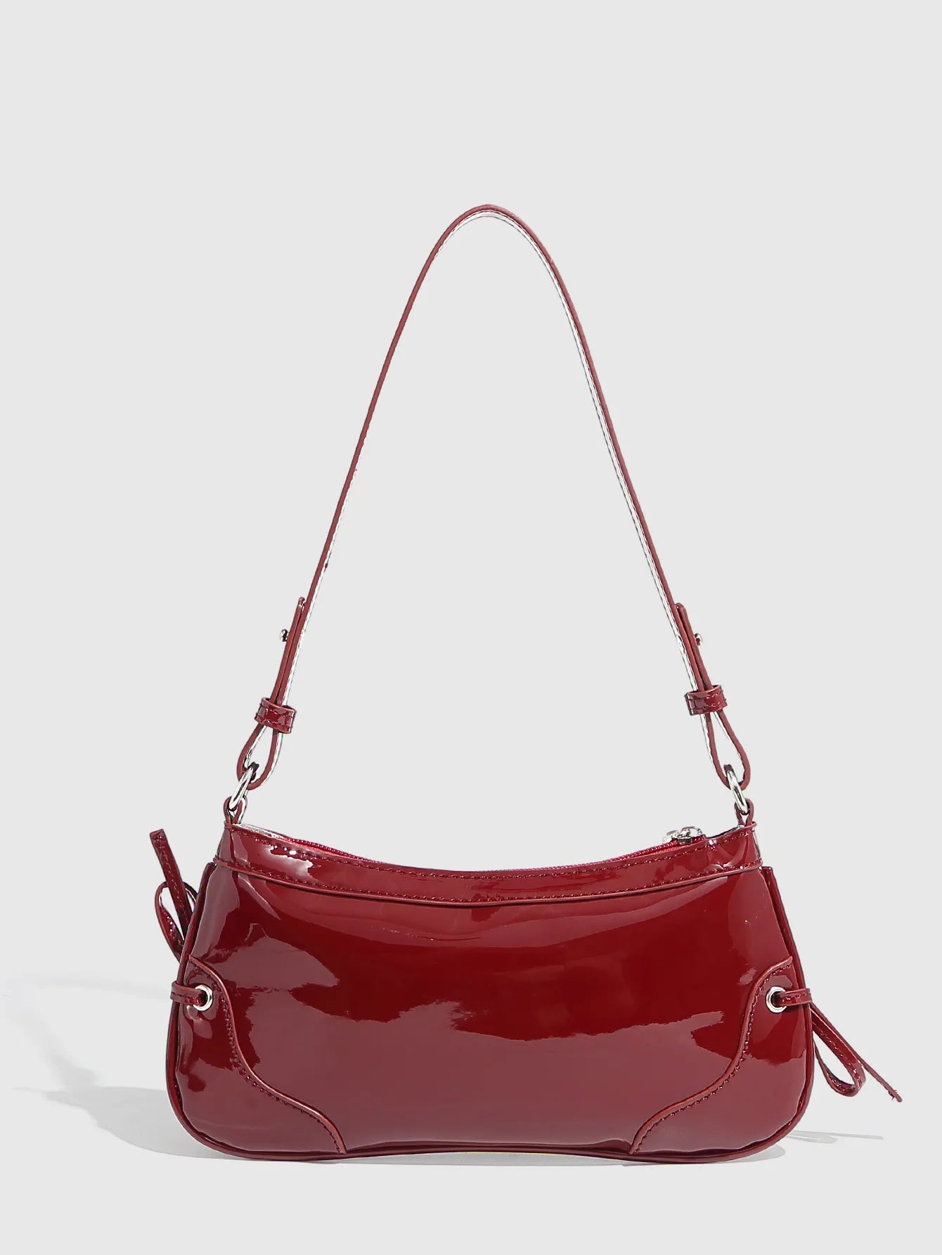 Solid Color Underarm Bag Shoulder Bag Double Bow Small Square Bag