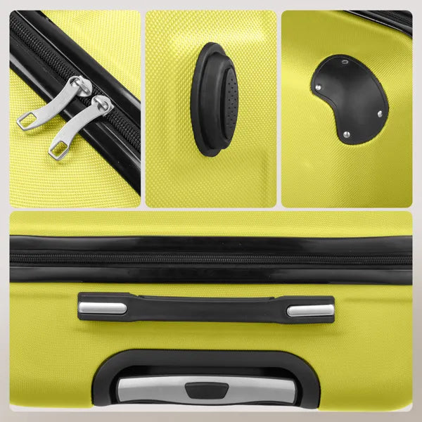 3-in-1 Trolley Case 20in 24in 28in ABS Aluminum Alloy Trolley Macaron Color - Cream Yellow 3-in-1 ABS Trolley Case 20 Inches-24 Inches-28 Inches Black - FREE USA SHIPPING