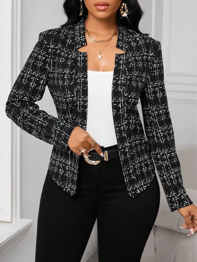 Women's Fashion Graceful Personality Plaid Coat