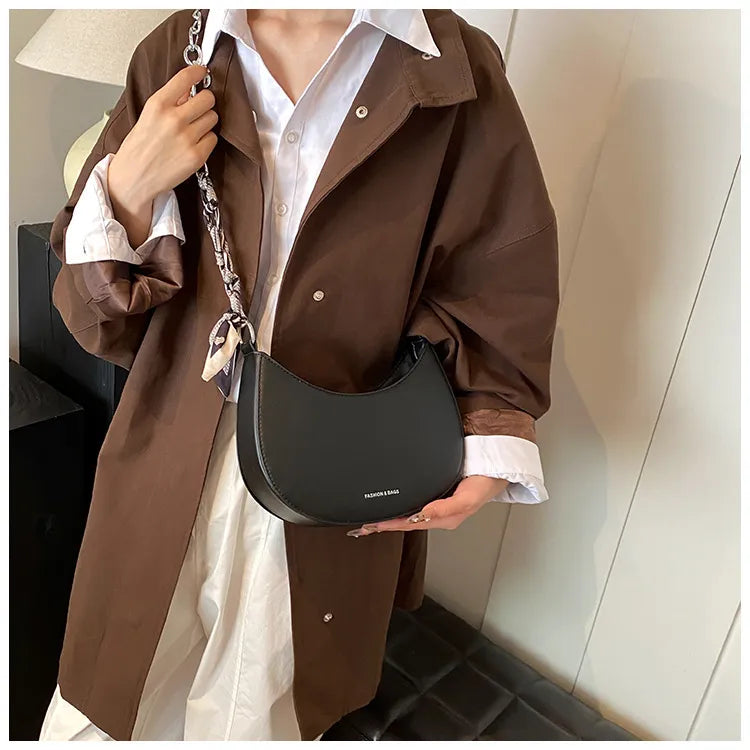 Simple All-match Retro Fashion Shoulder Trendy Small Saddle Bag