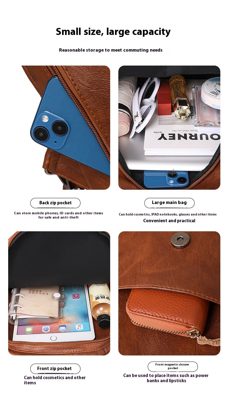 Simple Large Capacity Crossbody Chest Bag Leisure Travel Small Backpack