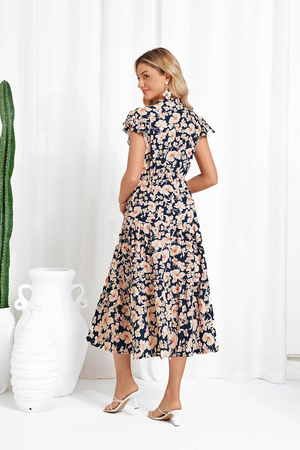 European And American Short Sleeve Tassel Bohemian Vacation Beach Dress