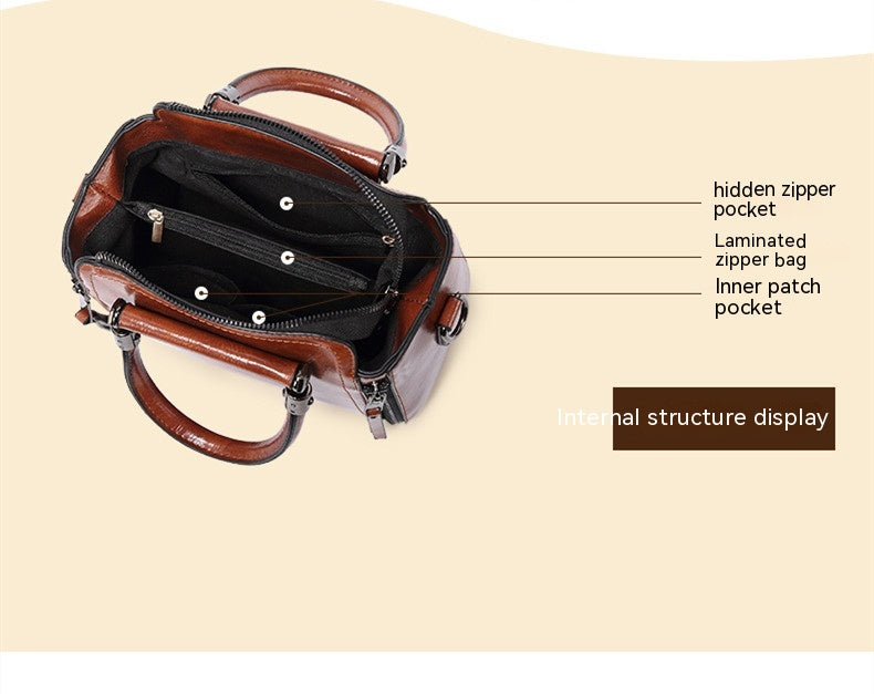 High-grade Portable Women's Large Capacity Korean Style Versatile Retro Simple Shoulder Messenger Bag