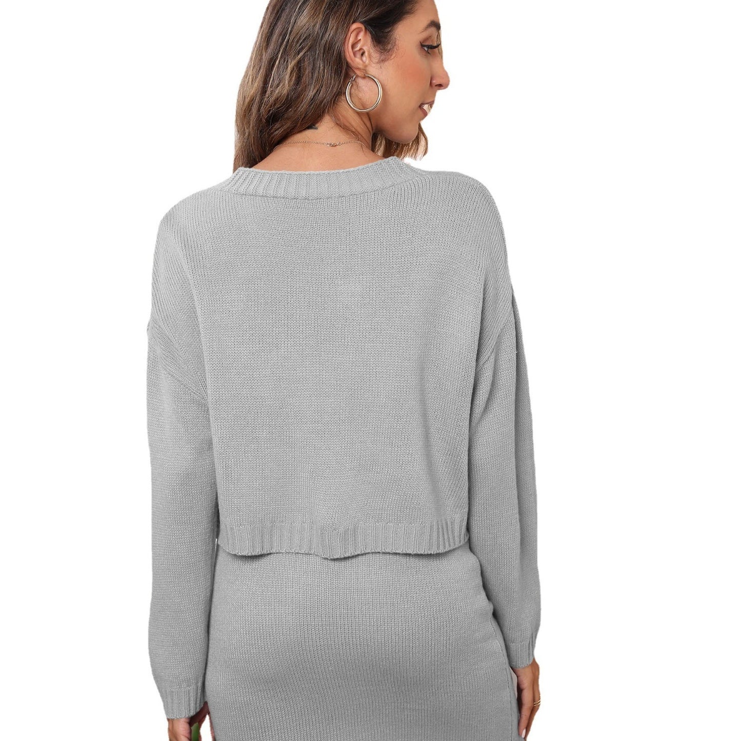 European And American Women's Clothing White Cloud Jacquard Three-button V-neck