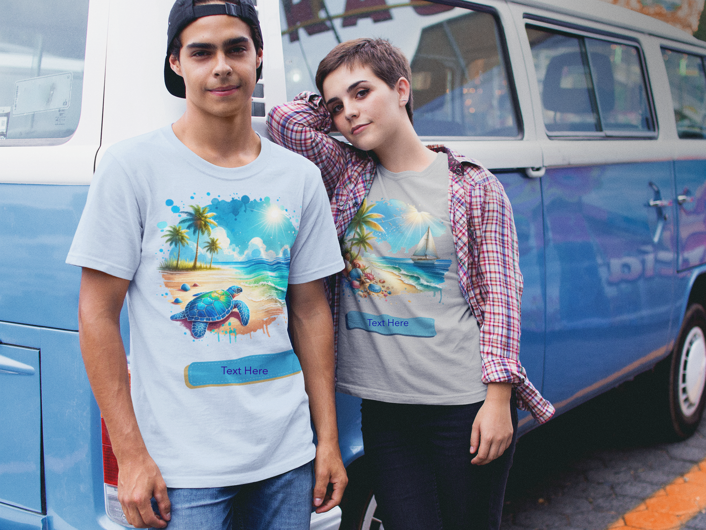 Unisex Softstyle T-Shirt- Personalized Beach Themes