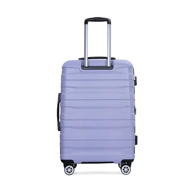 3 Piece Suitcase Set PC Lightweight And Durable Expandable Carrying Case With Two Hooks, Double Swivel Wheels, TSA Lock, 21-25-29 Light Purple- FREE USA SHIPPING