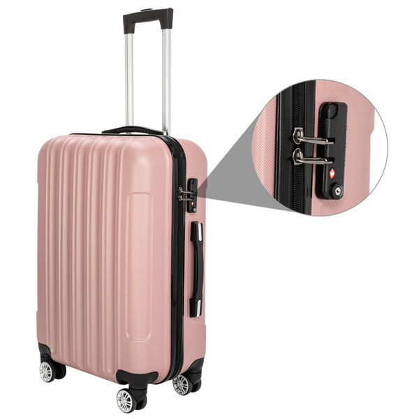 Vertical 3-in-1 Spinner Wheel With Handle Trolley Box 20in 24in 28in ABS Aluminum Alloy Trolley Fashion Color - Rose Gold