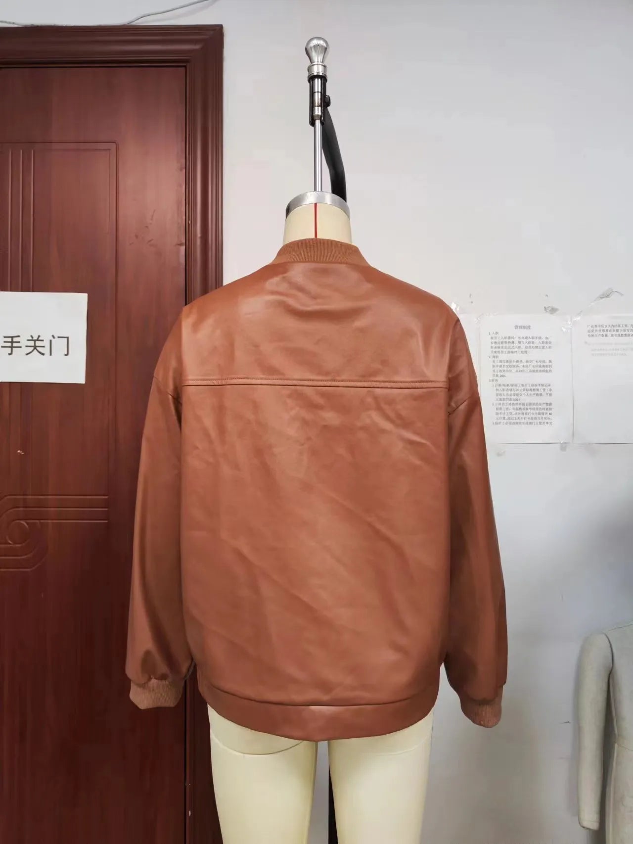 Women's Solid Color European And American Leisure Short Leather Jacket
