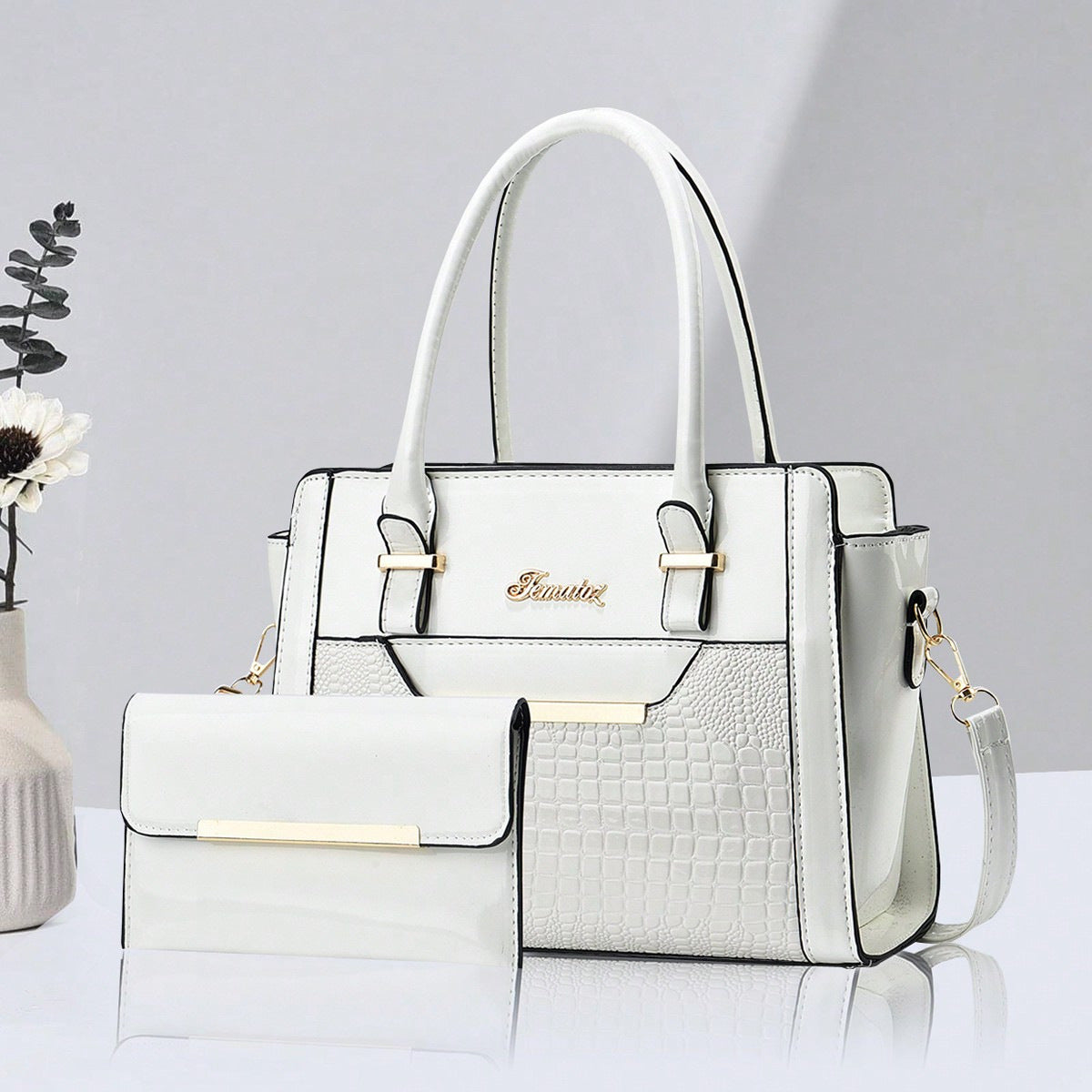 Casual Womens Shoulder Bag Large-capacity Patent Leather Tote