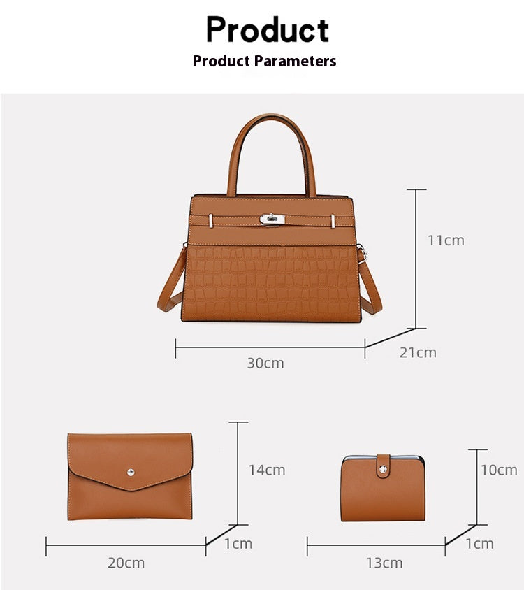 New Stone Pattern Lady Bags Simple Elegant Women's Portable