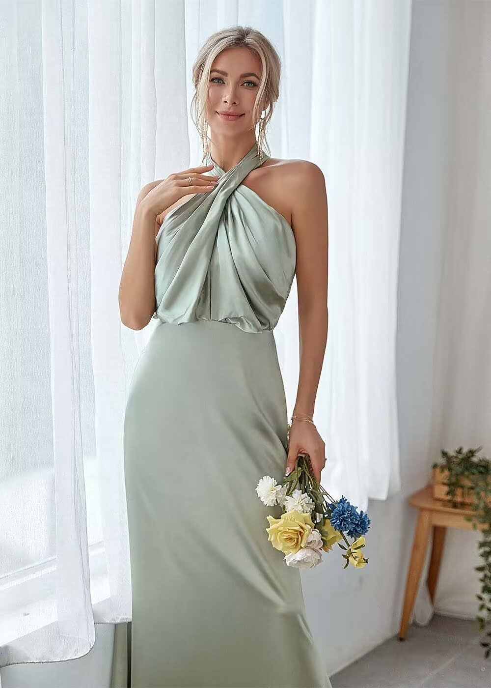 Halter Fashionable Elegant Slim Fit Dress