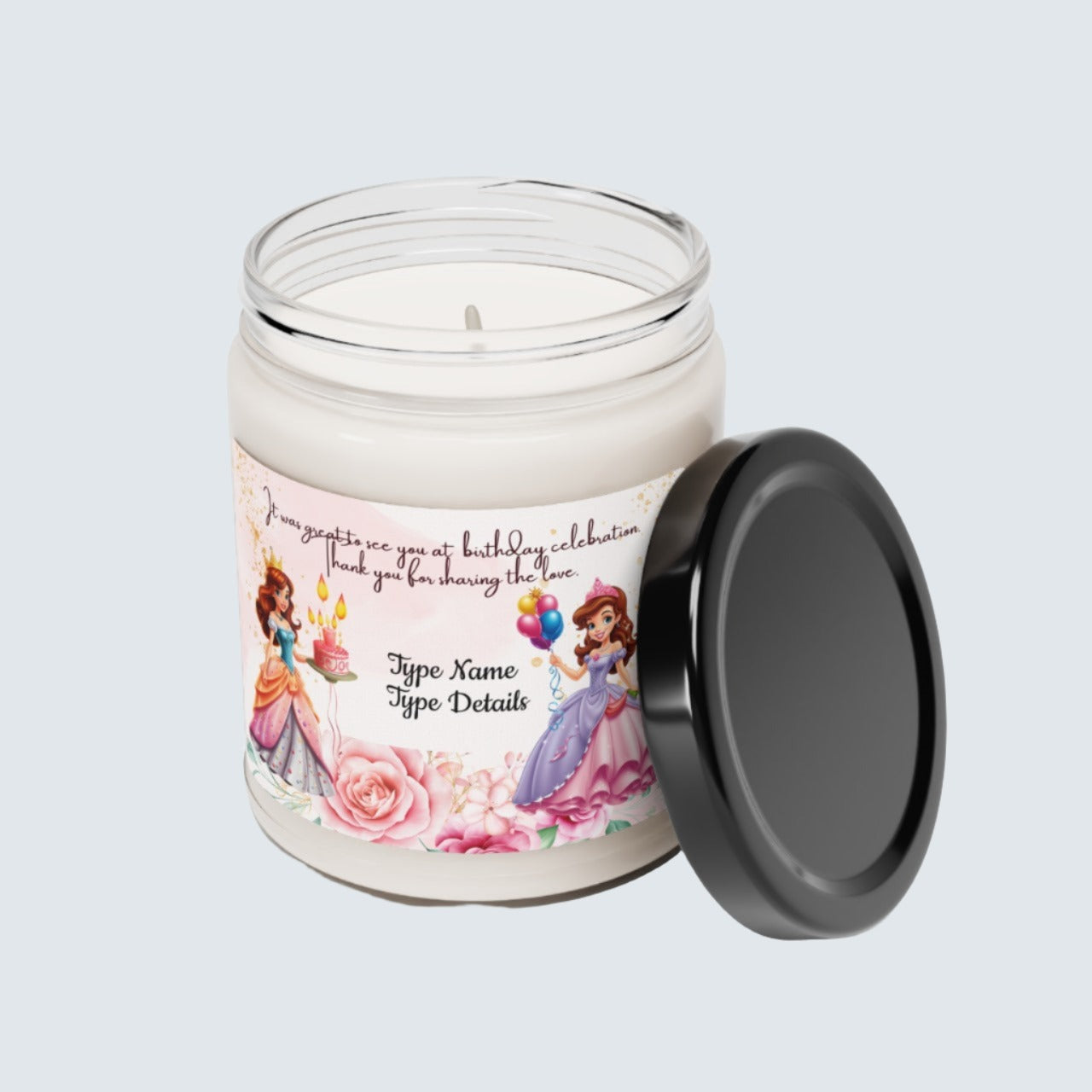 Scented Soy Candle, 9oz - Personalized Princess Thank you Gifts For Birthdays