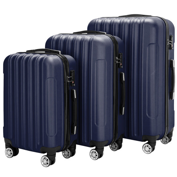 Vertical 3-in-1 Spinner Wheel With Handle Trolley Case 20in 24in 28in ABS Aluminum Alloy Trolley Classic Color - Navy Blue- FREE USA SHIPPING