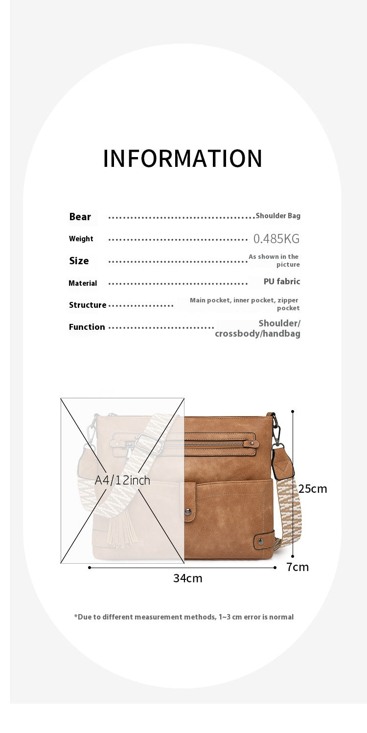 Retro Washed Leather Shoulder Messenger Bag