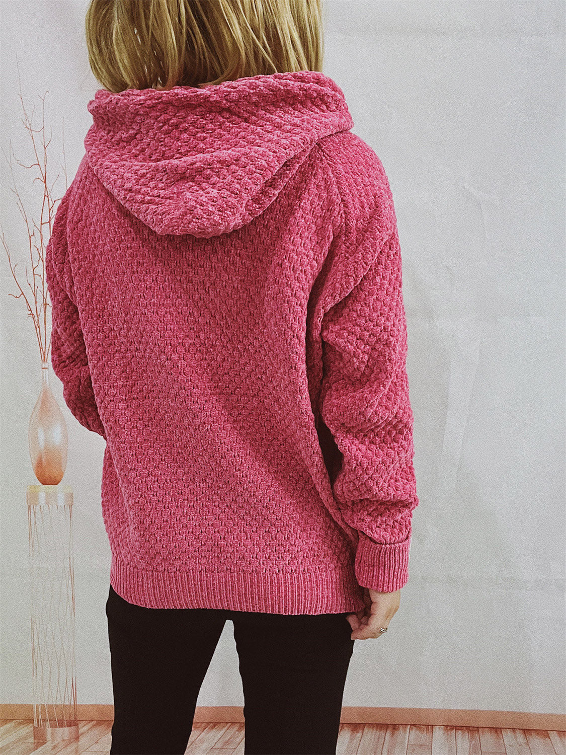 Long Sleeve Hooded Sweater with Drawstring