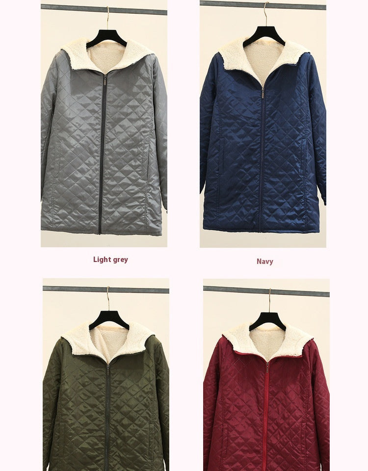 Winter Korean Style Thin Hood Long Sleeve Cotton Clothes Coat For Women