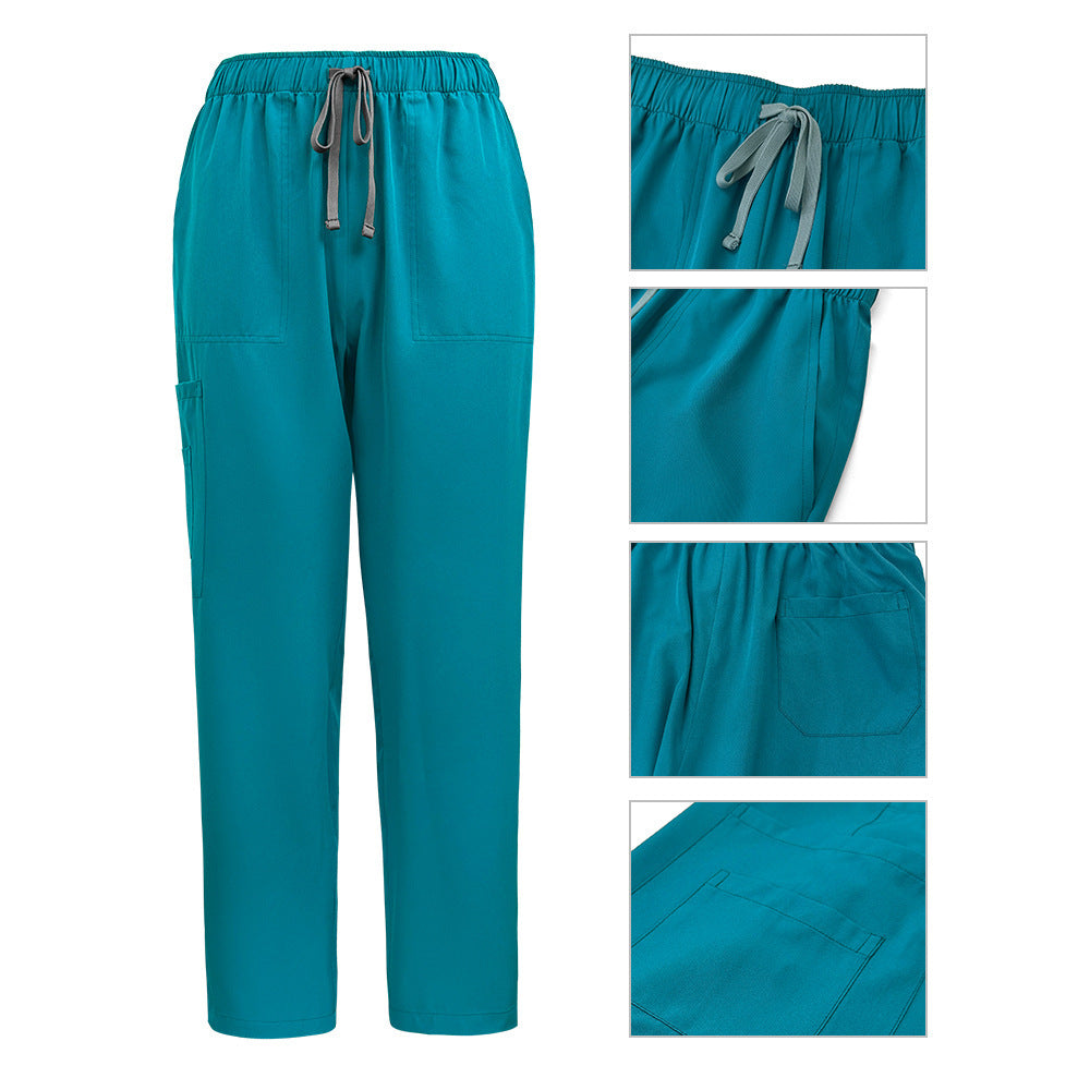 Stand Collar Zipper Doctor Nurse Work Uniforms Suit