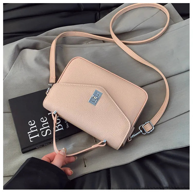 Fashion Casual All-match Commute Cowhide Portable Shoulder Messenger Bag