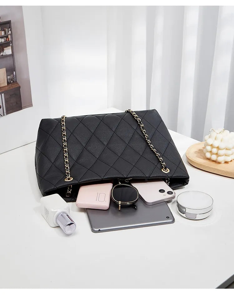 Rhombus Casual Tote Bag Vintage Chain Bag Shoulder