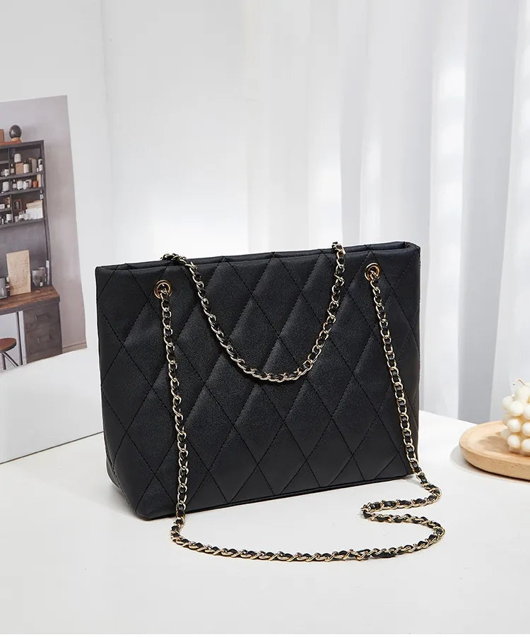 Rhombus Casual Tote Bag Vintage Chain Bag Shoulder