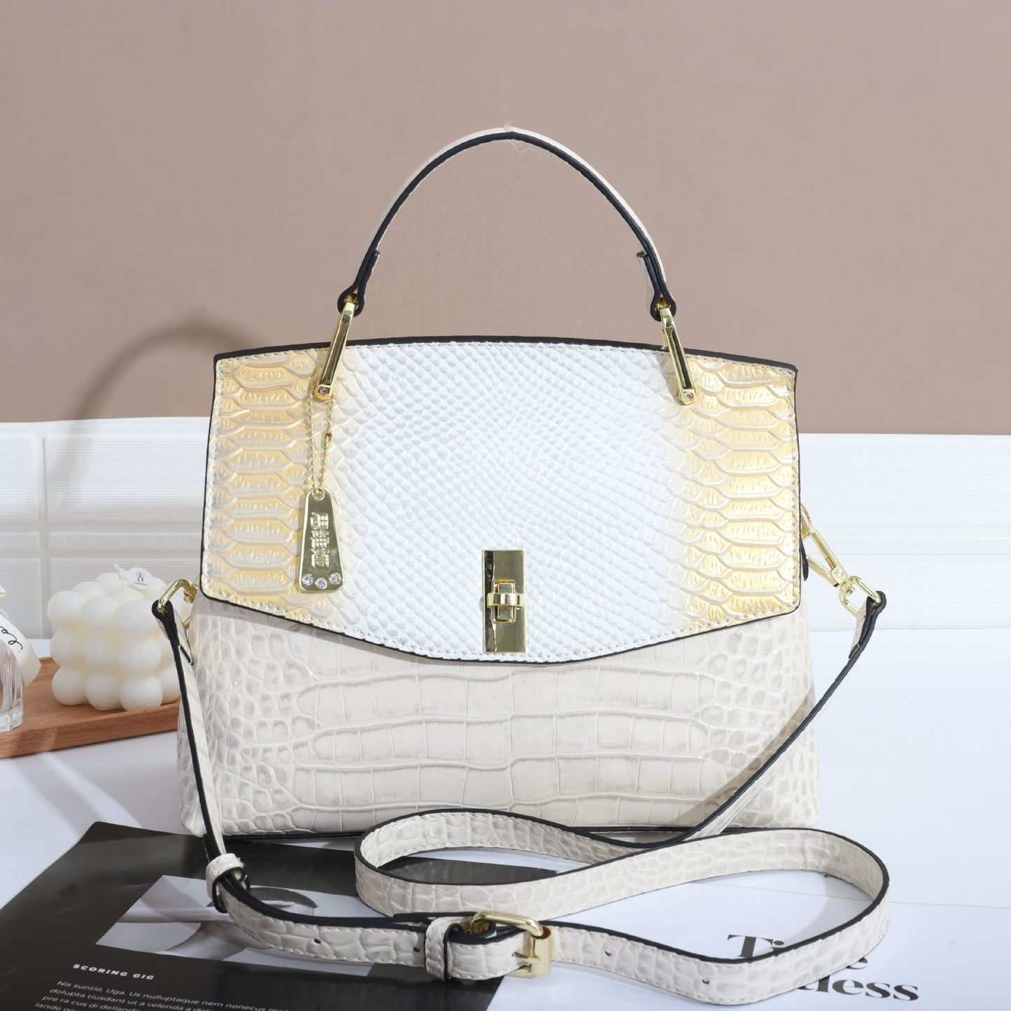 Snake Pattern Women's Bag Handbag Colorful Crocodile Pattern Crossbody Bag