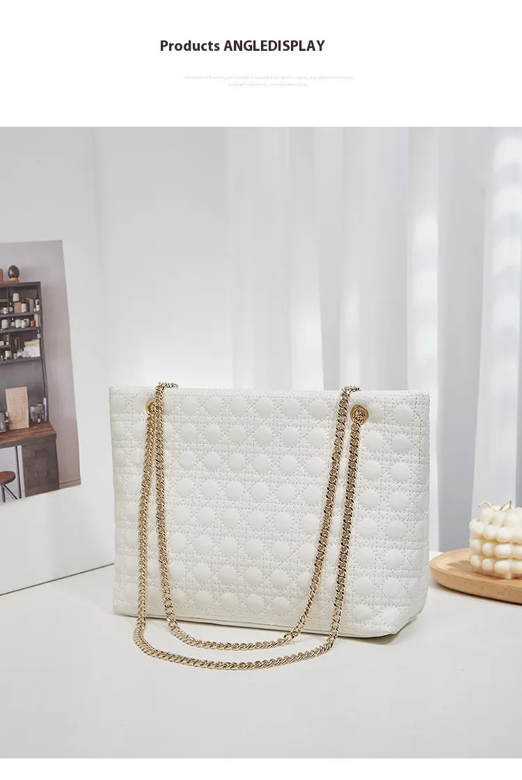 Rhombus Casual Tote Bag Vintage Chain Bag Shoulder