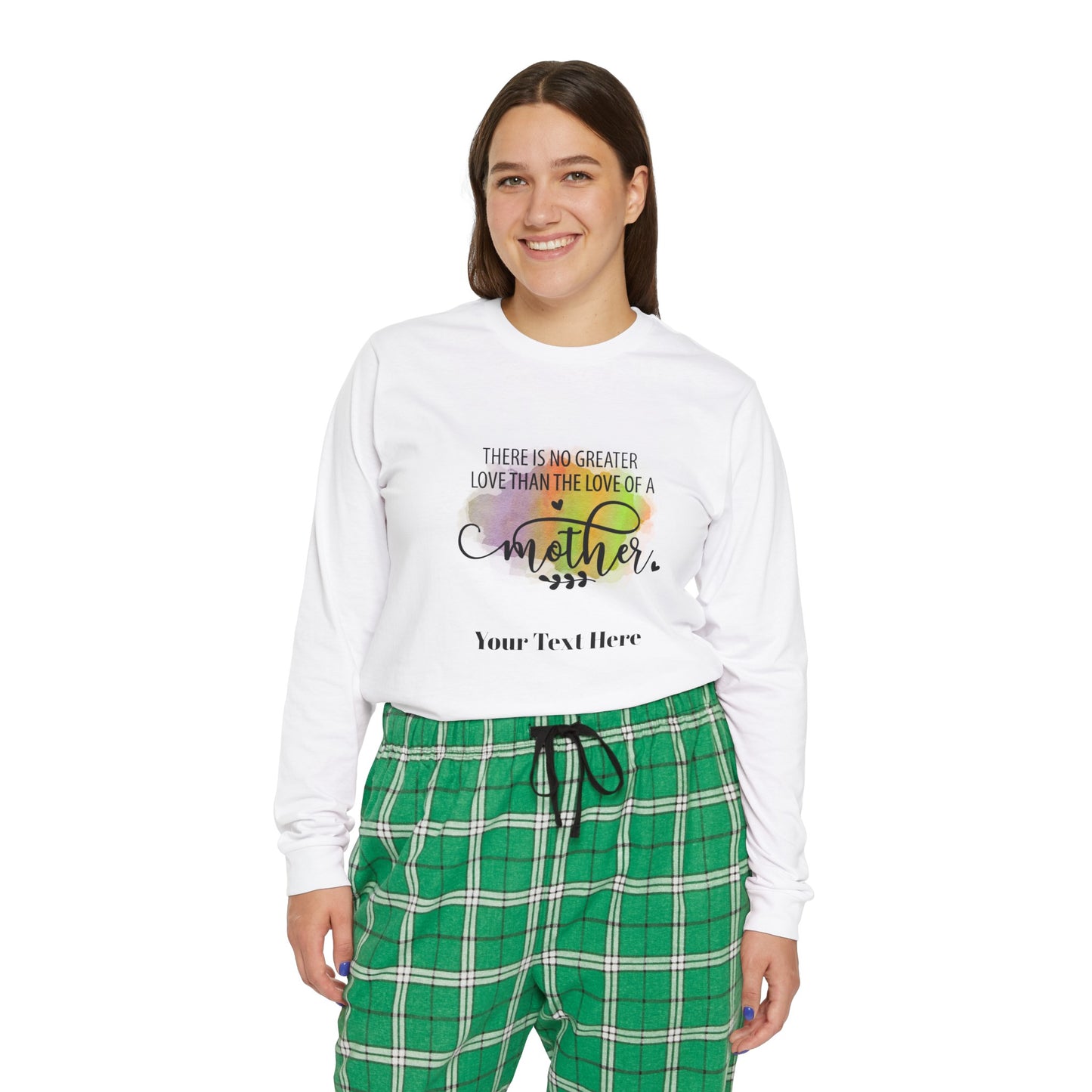 Women's Long Sleeve Pajama Set - Personalize With Colorful MOM Messages