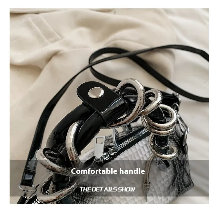 European And American Fashion Stone Pattern Personality Retro Easy Matching Portable Crossbody Shell Bag