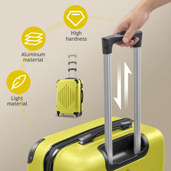 3-in-1 Trolley Case 20in 24in 28in ABS Aluminum Alloy Trolley Macaron Color - Cream Yellow 3-in-1 ABS Trolley Case 20 Inches-24 Inches-28 Inches Black - FREE USA SHIPPING