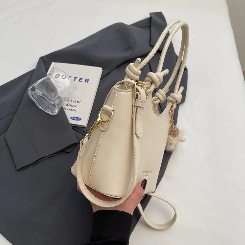 Sweet Style Zipper PU Square Women's Shoulder Crossbody Bag Solid Color Popular Commuting Fashion Small Square Bags