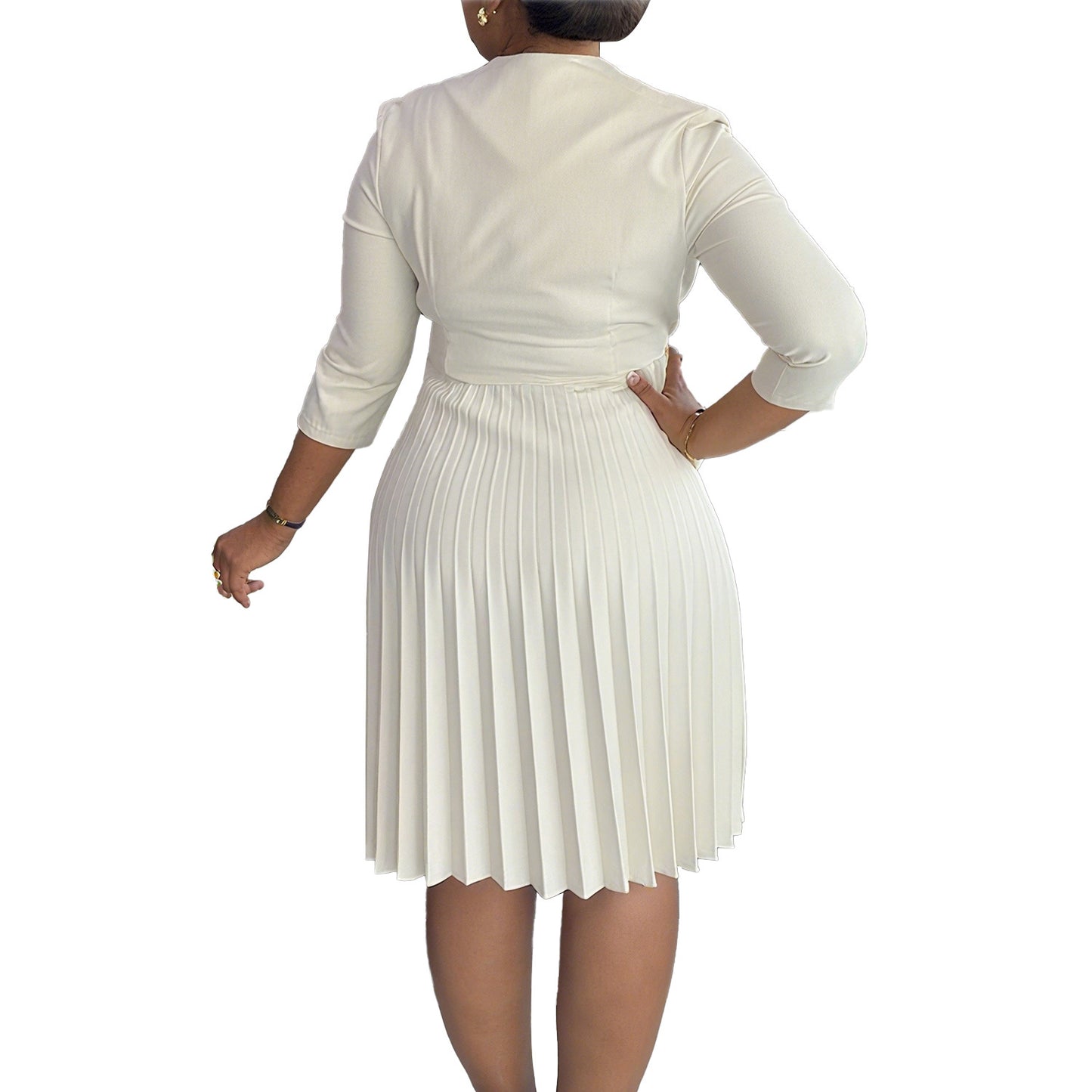 Plus Size Fashionable Elegant Pleated Dress